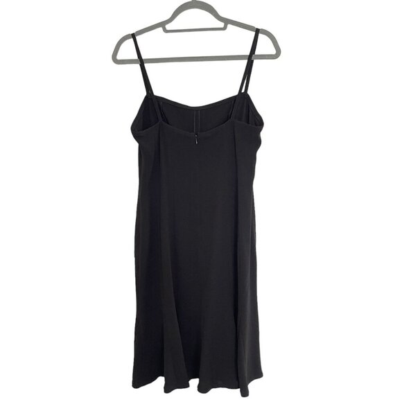 Tom And Linda Platt Spaghetti Strap Midi Dress Size 8 Flare Hem Black LBD - Picture 2 of 10